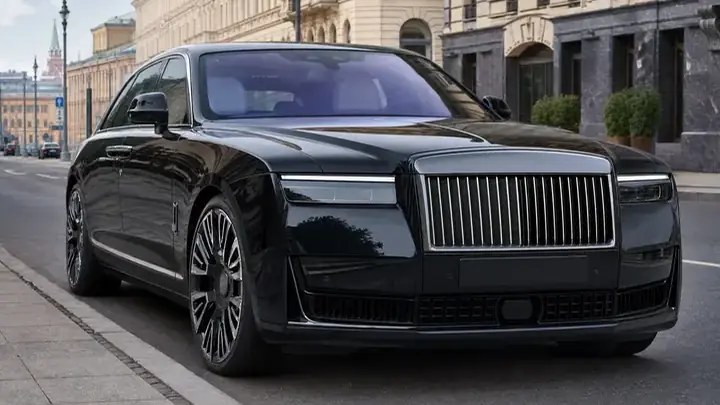 Rolls-Royce 2026 на московской улице, блестящий кузов