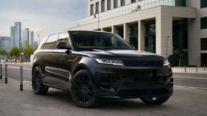 Land Rover и Range Rover 2026 на московской улице, общий вид спереди