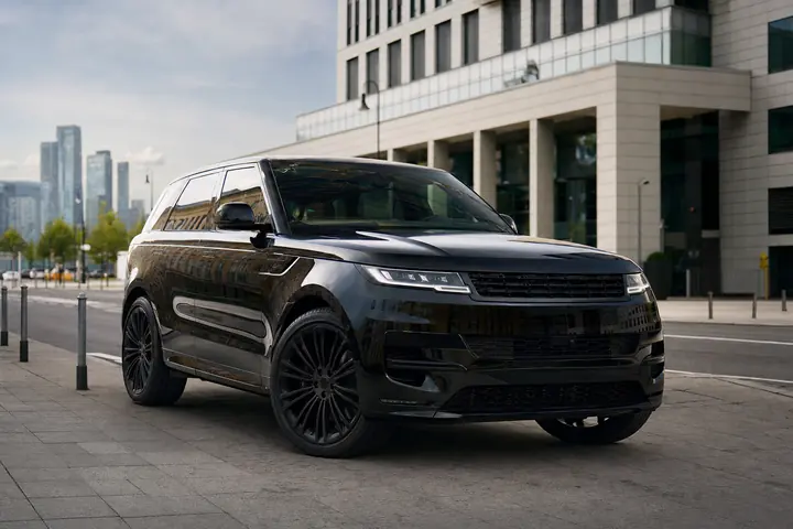 Land Rover и Range Rover 2026 на московской улице, общий вид спереди