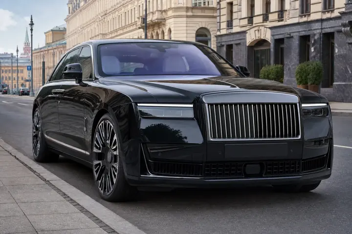 Rolls-Royce 2026 на московской улице, блестящий кузов