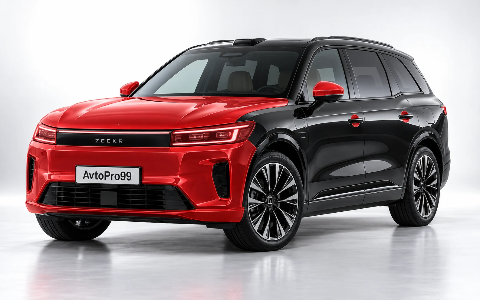 Схема пакета Старт PPF на Zeekr SUV: капот, бампер, фары, зеркала и зоны под ручками
