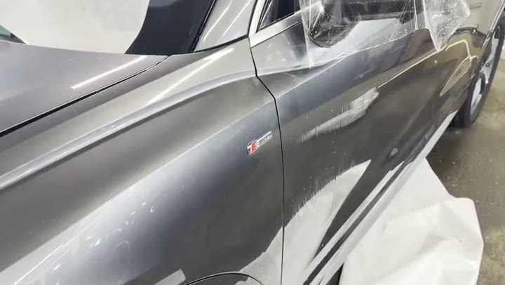 Оклейка зон риска Audi Q3 2026 защитной пленкой - защищенная зона кузова после оклейки